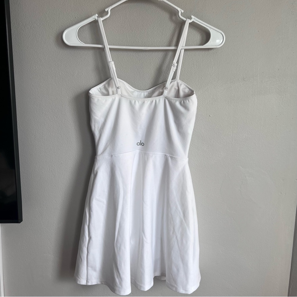 Alo Yoga Alosoft Courtside Tennis Dress White XS - Picture 7 of 9